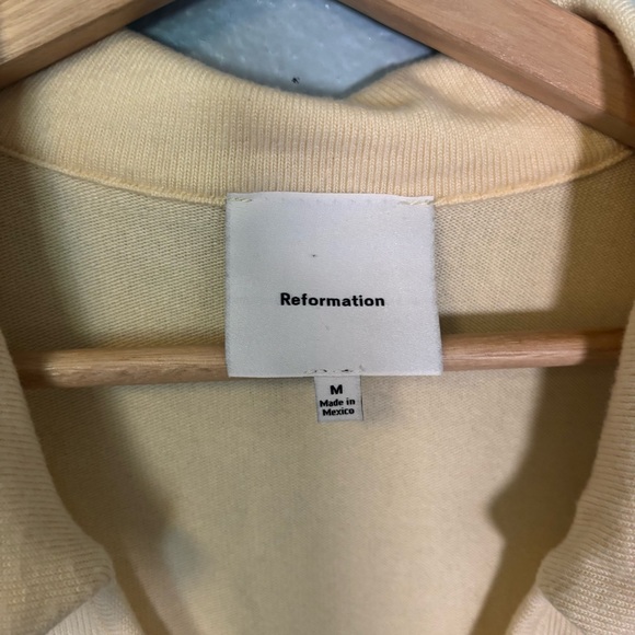 Reformation Austine Knit Polo Tank Top Butter Yellow - Picture 3 of 10